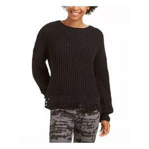 wynter Womens Black Jewel Neck Sweater S